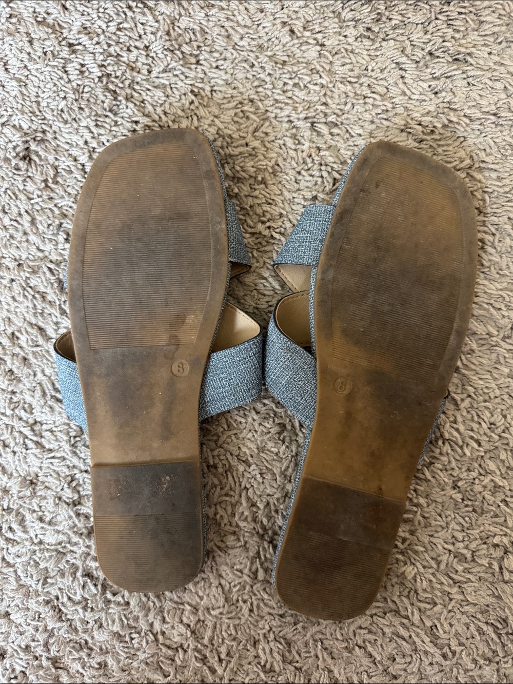 GAP Textured Gray Crisscross Slide Sandals / G15 - Picture 2 of 3